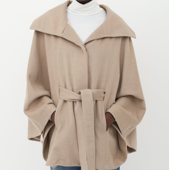 Sentaler tote belted cape coat size large - Picture 2 of 6